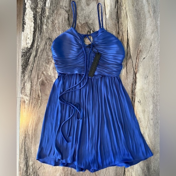 House of Harlow 1960 Bright Blue Pleated Mini Dress Size XS - Picture 8 of 16